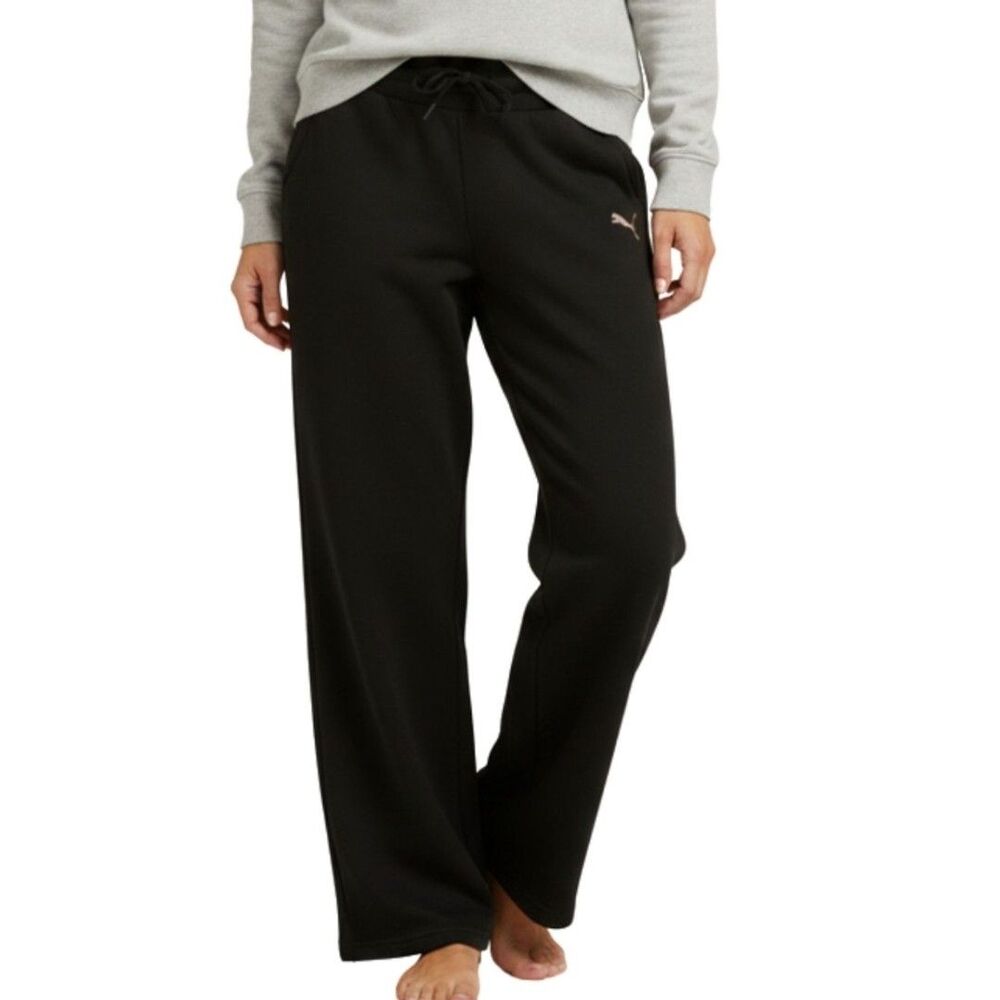 Puma Black Wide-Leg Joggers